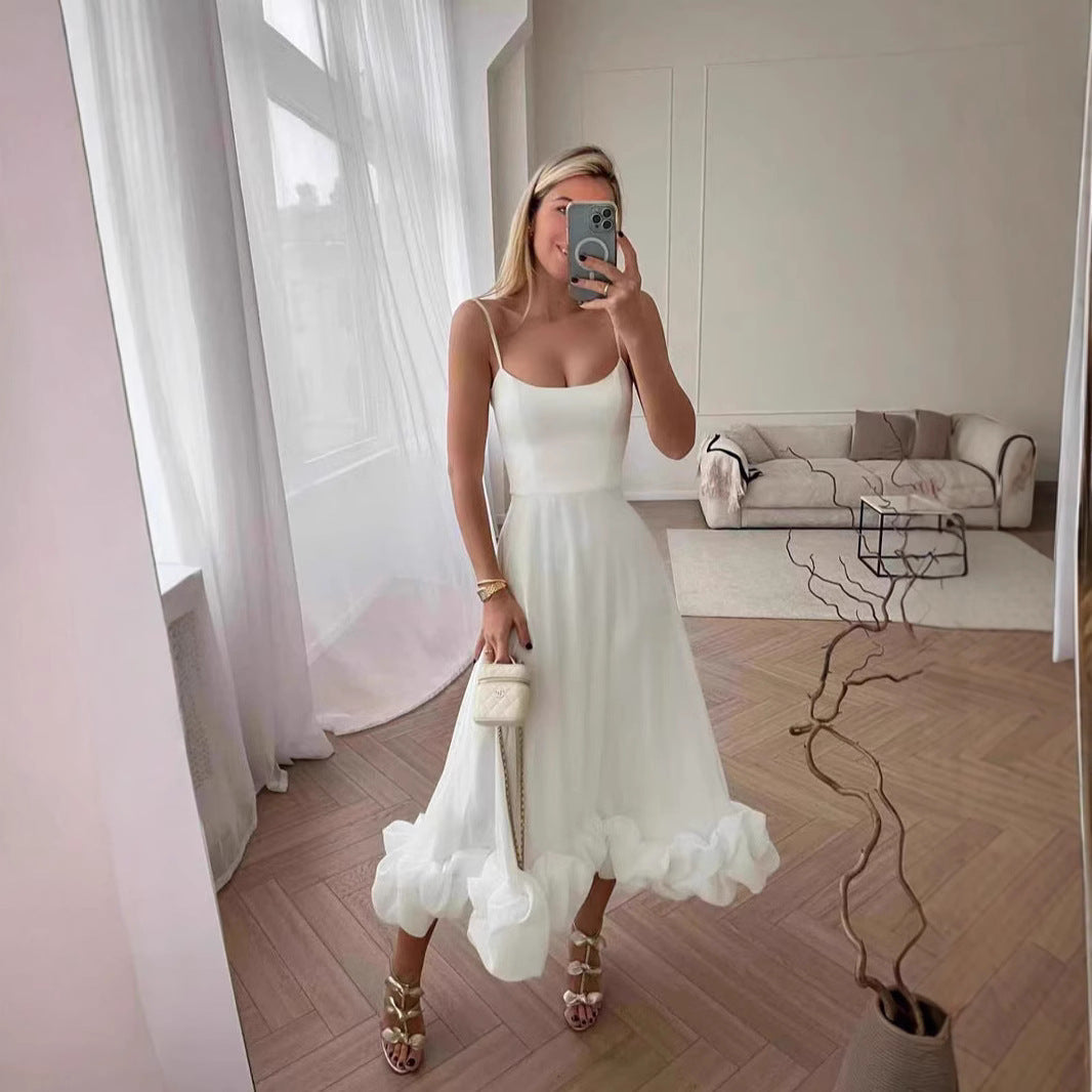 Elegant Women's A-Line Swing Skirt – 3D Floral Embroidery, High-Waist, Flowy Midi Skirt for Parties & Daily Wear