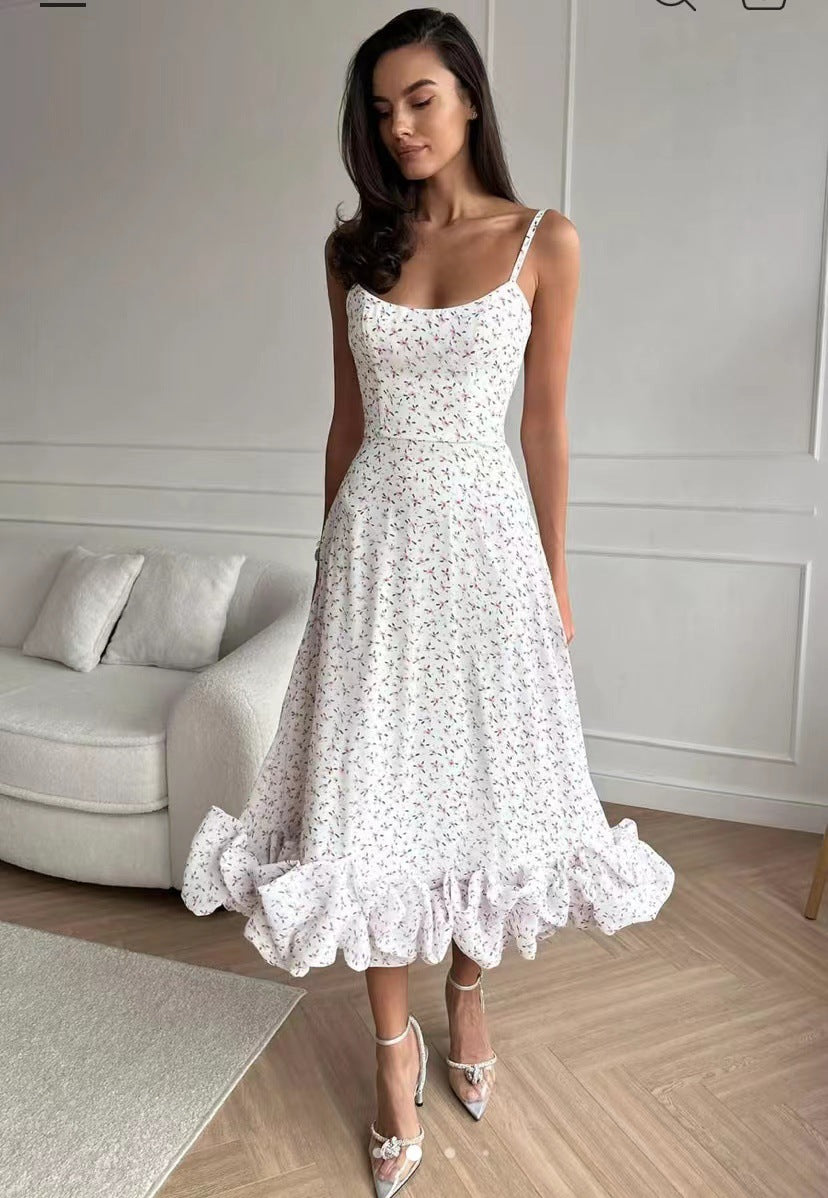 Elegant Women's A-Line Swing Skirt – 3D Floral Embroidery, High-Waist, Flowy Midi Skirt for Parties & Daily Wear