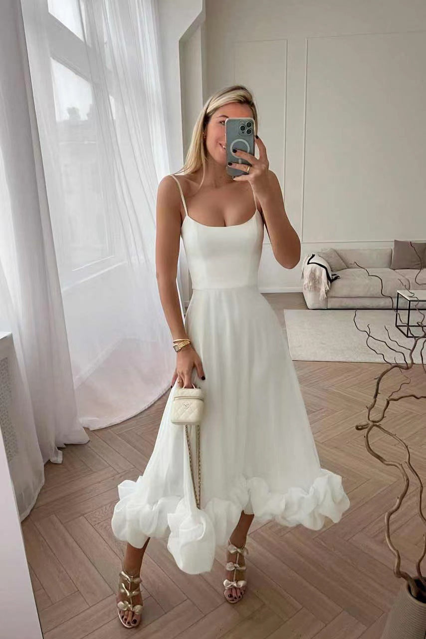 Elegant Women's A-Line Swing Skirt – 3D Floral Embroidery, High-Waist, Flowy Midi Skirt for Parties & Daily Wear